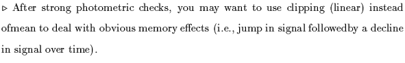 $\textstyle \parbox{5.1in}{$\triangleright$ After strong photometric checks, you...
...emory effects (i.e., jump in signal followedby a decline in signal over time).}$